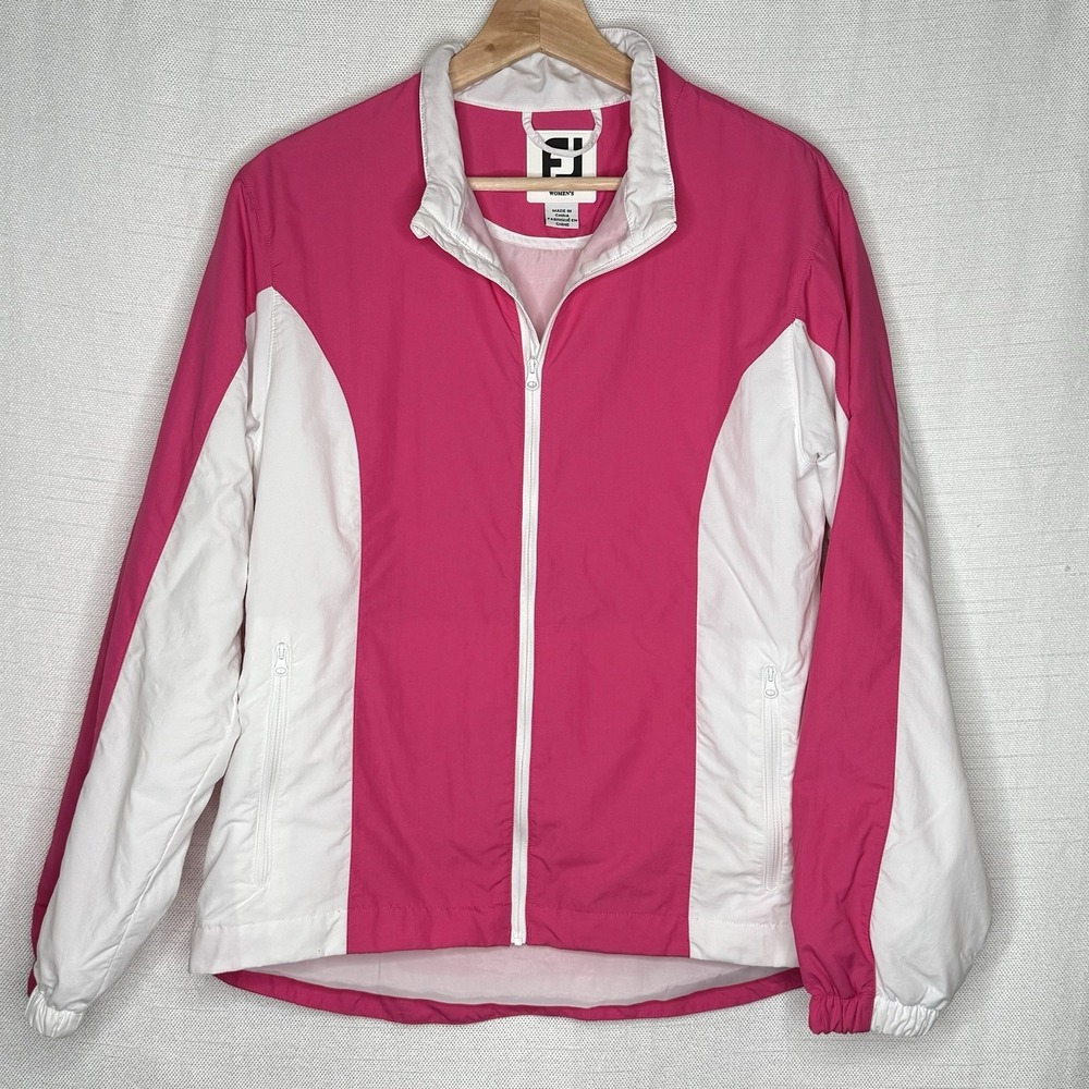 Footjoy Lightweight Full Zip Golf Jacket Pink Womens M‎ 2014 US Amateur Atlanta